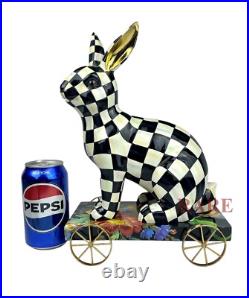 Mackenzie Childs Courtly Check Bunny on Parade Décor New No Box