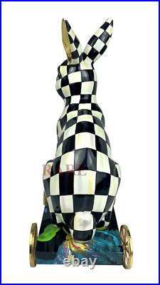 Mackenzie Childs Courtly Check Bunny on Parade Décor New No Box