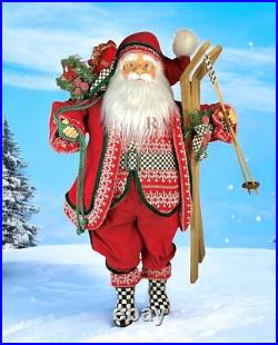 Mackenzie Childs Courtly Check Cozy Christmas Large 30 Santa WithSkis New No Box Mackenzie Childs Courtly Check Cozy Christmas Large 30 Santa WithSkis New No Box
