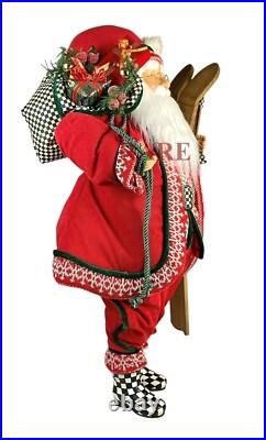 Mackenzie Childs Courtly Check Cozy Christmas Large 30 Santa WithSkis New No Box Mackenzie Childs Courtly Check Cozy Christmas Large 30 Santa WithSkis New No Box