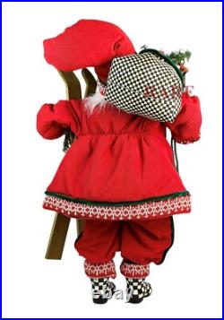 Mackenzie Childs Courtly Check Cozy Christmas Large 30 Santa WithSkis New No Box Mackenzie Childs Courtly Check Cozy Christmas Large 30 Santa WithSkis New No Box