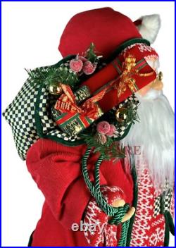 Mackenzie Childs Courtly Check Cozy Christmas Large 30 Santa WithSkis New No Box Mackenzie Childs Courtly Check Cozy Christmas Large 30 Santa WithSkis New No Box