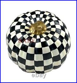 Mackenzie-Childs Courtly Check Medium Pumpkin 10 x 11 New