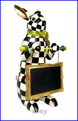 Mackenzie Childs Courtly Check Menu Rabbit 21 Tall New No Box Mackenzie Childs Courtly Check Menu Rabbit 21 Tall New No Box