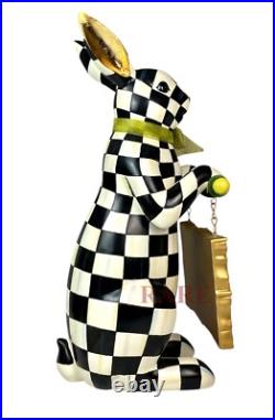 Mackenzie Childs Courtly Check Menu Rabbit 21 Tall New No Box Mackenzie Childs Courtly Check Menu Rabbit 21 Tall New No Box