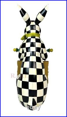 Mackenzie Childs Courtly Check Menu Rabbit 21 Tall New No Box Mackenzie Childs Courtly Check Menu Rabbit 21 Tall New No Box