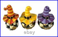 Mackenzie-Childs Courtly Check Mini Jack Ghosts Set Halloween New No Box