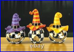 Mackenzie-Childs Courtly Check Mini Jack Ghosts Set Halloween New No Box