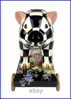 Mackenzie Childs Courtly Check Pig on Parade Décor New No Box