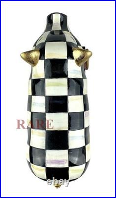 Mackenzie Childs Courtly Check Pig on Parade Décor New No Box