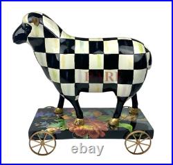 Mackenzie Childs Courtly Check Sheep on Parade Décor New No Box