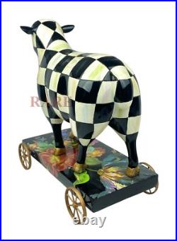 Mackenzie Childs Courtly Check Sheep on Parade Décor New No Box