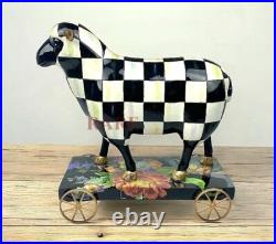 Mackenzie Childs Courtly Check Sheep on Parade Décor New No Box