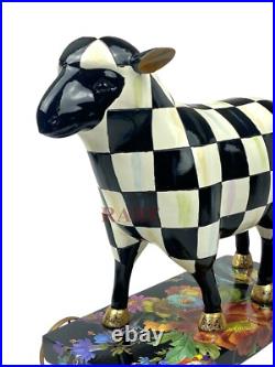 Mackenzie Childs Courtly Check Sheep on Parade Décor New No Box