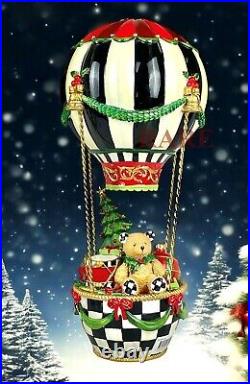 Mackenzie Childs Courtly Check Toyland Hot Air Balloon 15.5 Tall New No Box