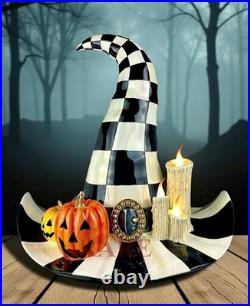 Mackenzie-Childs Courtly Check Which Witch Hat Illuminated Pumpkin Halloween Mackenzie-Childs Courtly Check Which Witch Hat Illuminated Pumpkin Halloween