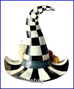 Mackenzie-Childs Courtly Check Which Witch Hat Illuminated Pumpkin Halloween