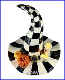 Mackenzie-Childs Courtly Check Which Witch Hat Illuminated Pumpkin Halloween