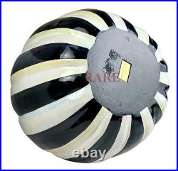 Mackenzie-Childs Courtly Stripe Glossy Large 15 T Pumpkin Halloween New No Box