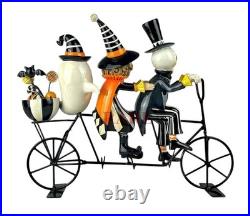 Mackenzie-Childs Courtly Stripe Happy Boo Family on Bike Halloween New No Box
