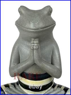 Mackenzie-Childs Courtly Stripe Set of 3 Yoga Frogs Figurines New No Box