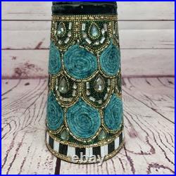 Mackenzie Childs Emerald Luxe Beaded Cone Trees Set of 3 30 Tall READ DESCRIP