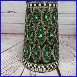 Mackenzie Childs Emerald Luxe Beaded Cone Trees Set of 3 30 Tall READ DESCRIP