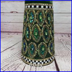 Mackenzie Childs Emerald Luxe Beaded Cone Trees Set of 3 30 Tall READ DESCRIP