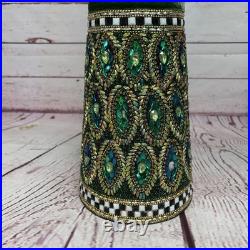 Mackenzie Childs Emerald Luxe Beaded Cone Trees Set of 3 30 Tall READ DESCRIP