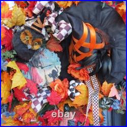Mackenzie Childs Extra Large 32 X 32 Halloween Wreath Excellent Condition