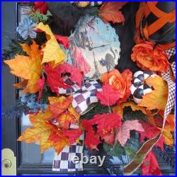 Mackenzie Childs Extra Large 32 X 32 Halloween Wreath Excellent Condition
