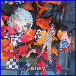 Mackenzie Childs Extra Large 32 X 32 Halloween Wreath Excellent Condition