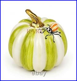 Mackenzie-Childs Fergal's Friend Spider on Mini Moss Stripe Pumpkin New