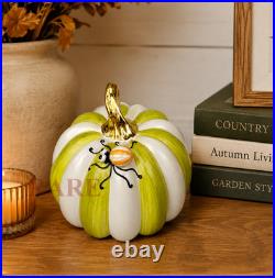 Mackenzie-Childs Fergal's Friend Spider on Mini Moss Stripe Pumpkin New