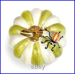 Mackenzie-Childs Fergal's Friend Spider on Mini Moss Stripe Pumpkin New