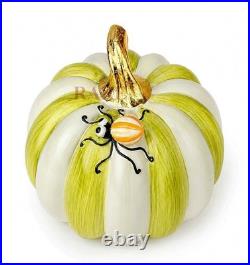 Mackenzie-Childs Fergal's Friend Spider on Mini Moss Stripe Pumpkin New