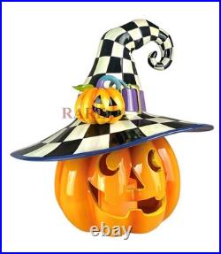 Mackenzie-Childs Fortune Teller Happy Jack Illuminated Pumpkin Halloween