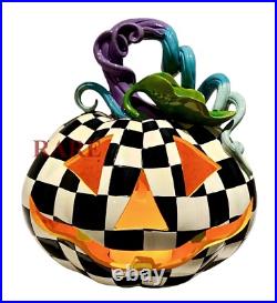Mackenzie-Childs Fortune Teller Jack O' Illuminated Lantern 12.5 Pumpkin New