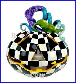 Mackenzie-Childs Fortune Teller Jack O' Illuminated Lantern 12.5 Pumpkin New