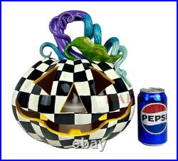 Mackenzie-Childs Fortune Teller Jack O' Illuminated Lantern 12.5 Pumpkin New
