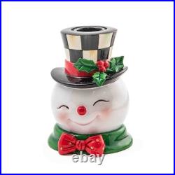 Mackenzie-Childs Granny Kitschy Snowman Frosty Courtly Check Candle Holder