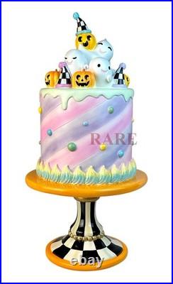 Mackenzie-Childs Halloween Trick or Treat Cake Pumpkins Ghosts Pedestal New Box