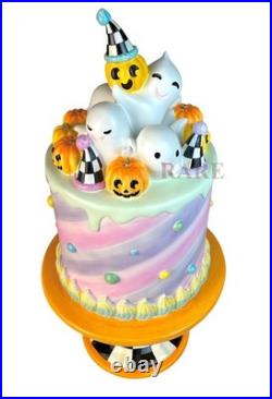 Mackenzie-Childs Halloween Trick or Treat Cake Pumpkins Ghosts Pedestal New Box