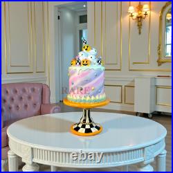 Mackenzie-Childs Halloween Trick or Treat Cake Pumpkins Ghosts Pedestal New Box