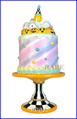 Mackenzie-Childs Halloween Trick or Treat Cake Pumpkins Ghosts Pedestal New Box