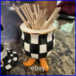 Mackenzie Childs Hostess Set Halloween Witches Witch Hat Toothpick Holder