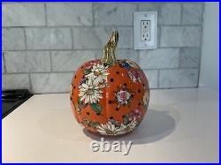 Mackenzie Childs Medium Orange Flower Market Pumpkin