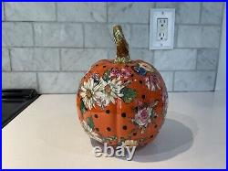 Mackenzie Childs Medium Orange Flower Market Pumpkin