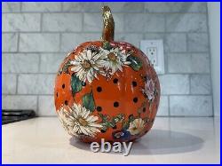 Mackenzie Childs Medium Orange Flower Market Pumpkin