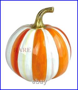 Mackenzie-Childs Orange Stripe Small 10 Pumpkin Halloween New
